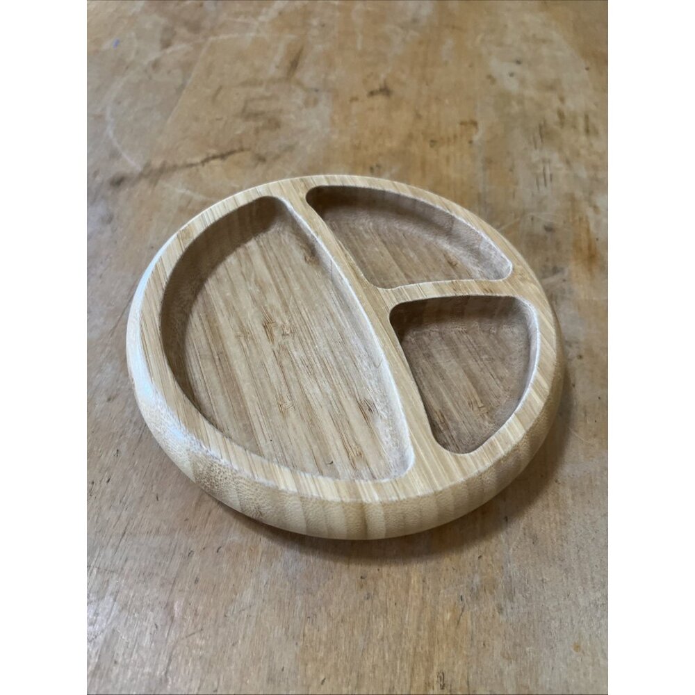 AVANCHY BAMBOO 3 COMPARTMENT BABY PLATE, Preowned Modern Natural Organic